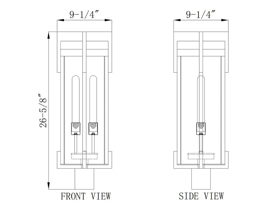 Z-Lite - 5031PHBR-BK - Two Light Outdoor Post Mount Fixture - Fortis - Sand Black