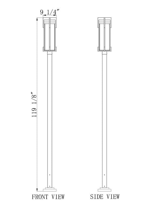 Z-Lite - 5031PHBS-536P-BK - Two Light Outdoor Post Mounted Fixture - Fortis - Sand Black