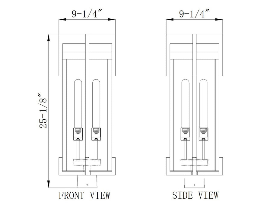 Z-Lite - 5031PHBS-BK - Two Light Outdoor Post Mount Fixture - Fortis - Sand Black