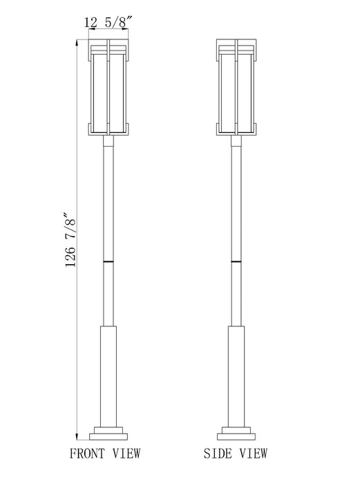 Z-Lite - 5031PHXLR-5010P-BK - Three Light Outdoor Post Mounted Fixture - Fortis - Sand Black