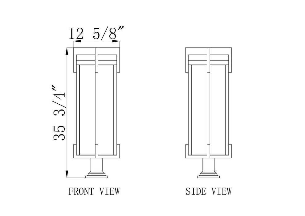 Z-Lite - 5031PHXLR-533PM-BK - Three Light Outdoor Pier Mounted Fixture - Fortis - Sand Black