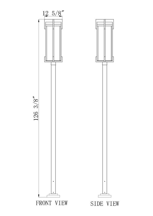 Z-Lite - 5031PHXLS-536P-BK - Three Light Outdoor Post Mounted Fixture - Fortis - Sand Black