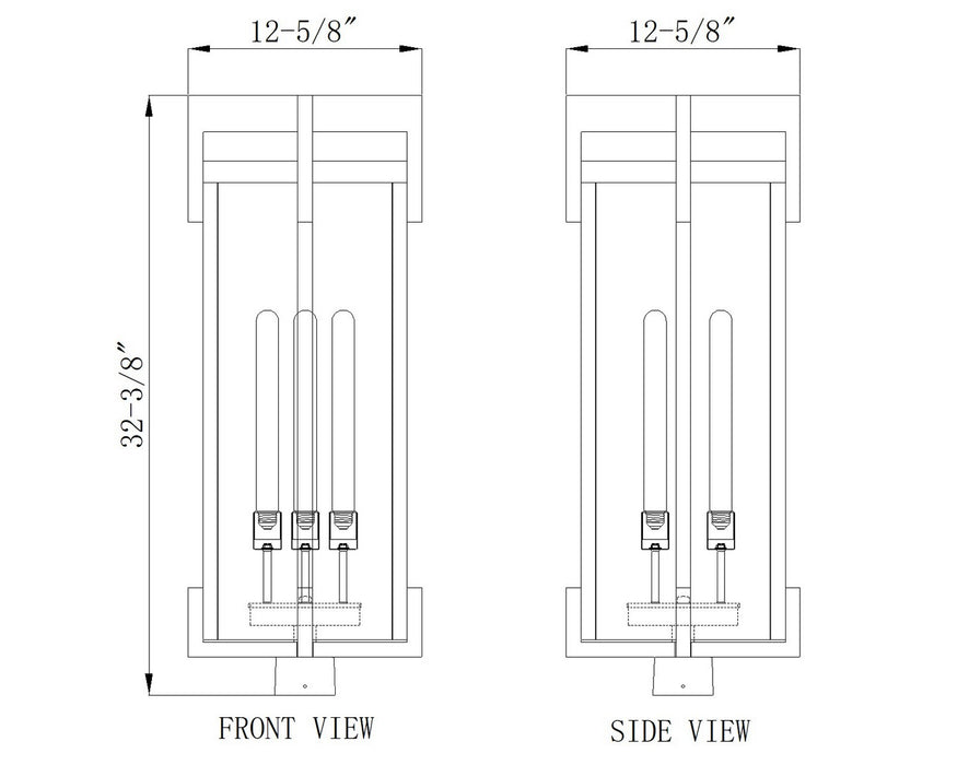 Z-Lite - 5031PHXLS-BK - Three Light Outdoor Post Mount Fixture - Fortis - Sand Black
