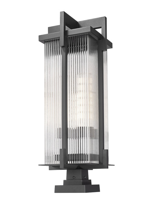 Z-Lite - 5031PHXLS-SQPM-BK - Three Light Outdoor Pier Mounted Fixture - Fortis - Sand Black