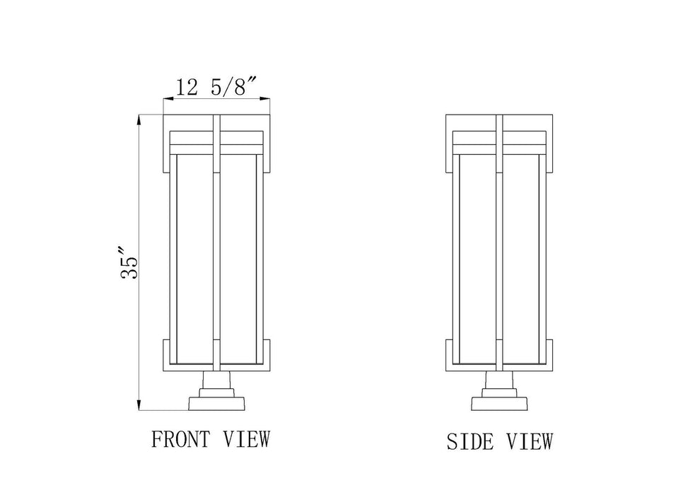 Z-Lite - 5031PHXLS-SQPM-BK - Three Light Outdoor Pier Mounted Fixture - Fortis - Sand Black