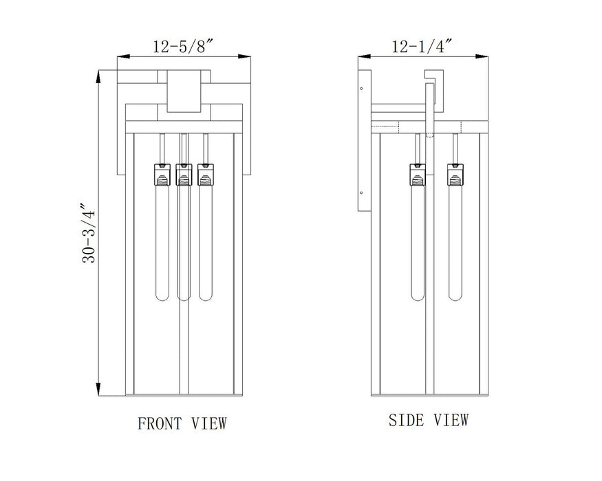 Z-Lite - 5031XL-BK - Three Light Outdoor Wall Light - Fortis - Sand Black