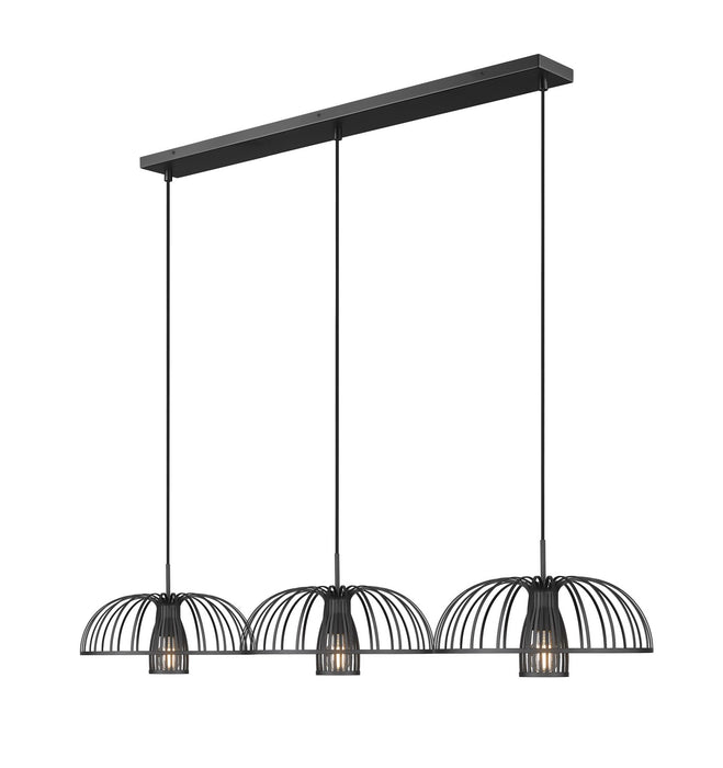 Z-Lite - 623P16-3L-MB - Three Light Linear Chandelier - Valencia - Matte Black