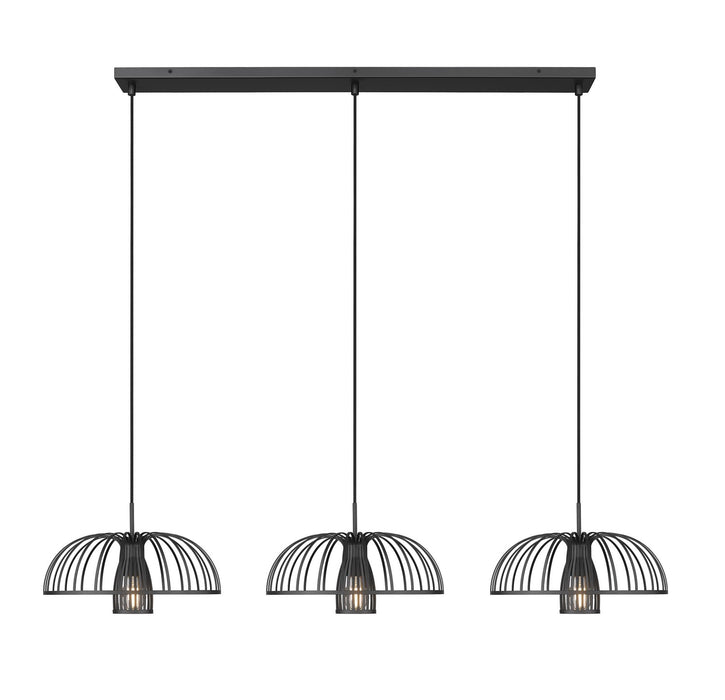 Z-Lite - 623P16-3L-MB - Three Light Linear Chandelier - Valencia - Matte Black
