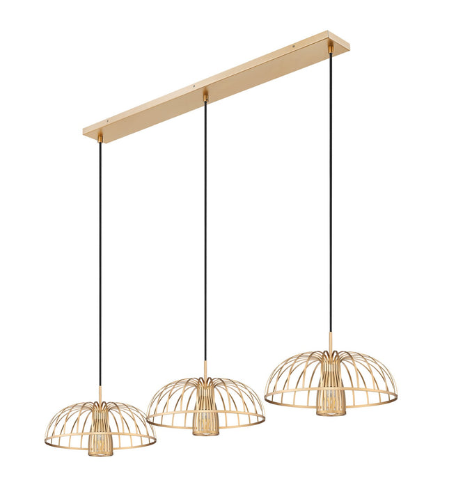 Z-Lite - 623P16-3L-MGLD - Three Light Linear Chandelier - Valencia - Modern Gold