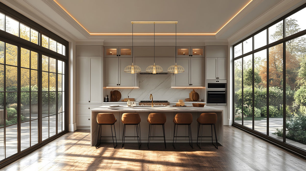 Z-Lite - 623P16-3L-MGLD - Three Light Linear Chandelier - Valencia - Modern Gold