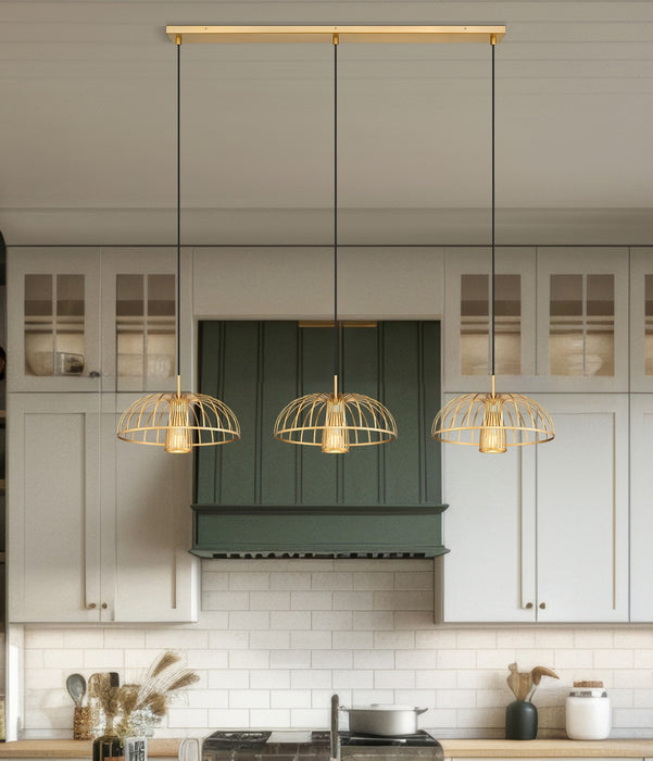 Z-Lite - 623P16-3L-MGLD - Three Light Linear Chandelier - Valencia - Modern Gold