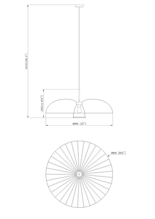 Z-Lite - 623P35-MGLD - One Light Pendant - Valencia - Modern Gold