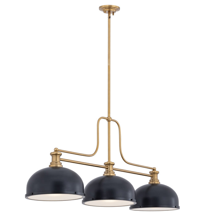 Z-Lite - 725-3HBR-D12MB - Three Light Billiard - Melange - Heritage Brass