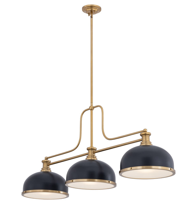 Z-Lite - 725-3HBR-D12MB+HBR - Three Light Billiard - Melange - Heritage Brass