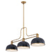 Z-Lite - 725-3HBR-D12MB+HBR - Three Light Billiard - Melange - Heritage Brass
