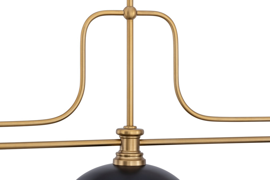 Z-Lite - 725-3HBR-D12MB+HBR - Three Light Billiard - Melange - Heritage Brass