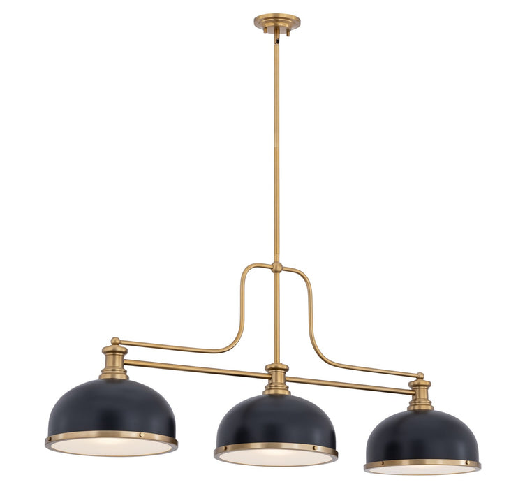 Z-Lite - 725-3HBR-D12MB+HBR - Three Light Billiard - Melange - Heritage Brass