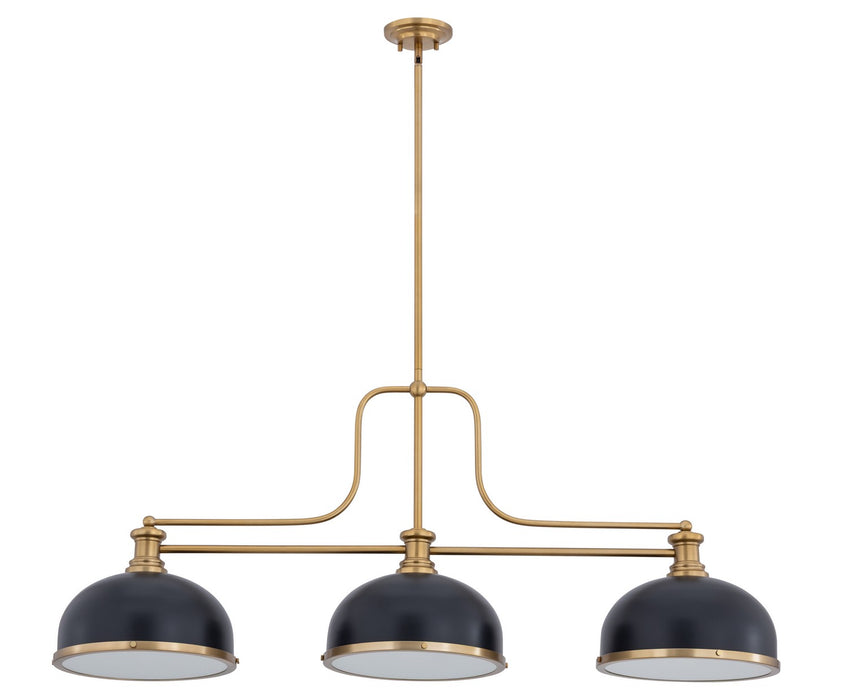 Z-Lite - 725-3HBR-D12MB+HBR - Three Light Billiard - Melange - Heritage Brass