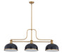 Z-Lite - 725-3HBR-D12MB+HBR - Three Light Billiard - Melange - Heritage Brass
