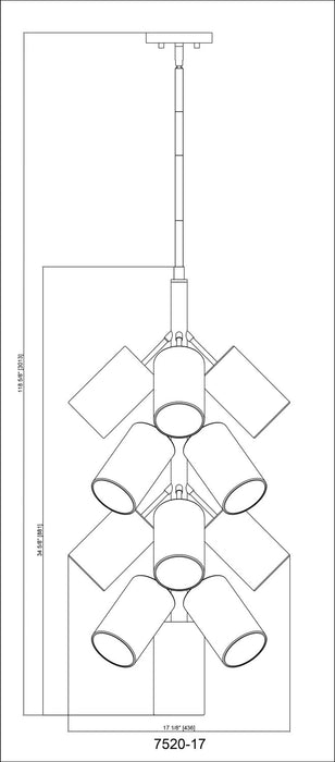 Z-Lite - 7520-17MGLD - 17 Light Chandelier - Lumina - Modern Gold