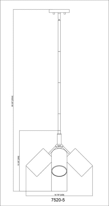 Z-Lite - 7520-5MGLD - Five Light Chandelier - Lumina - Modern Gold