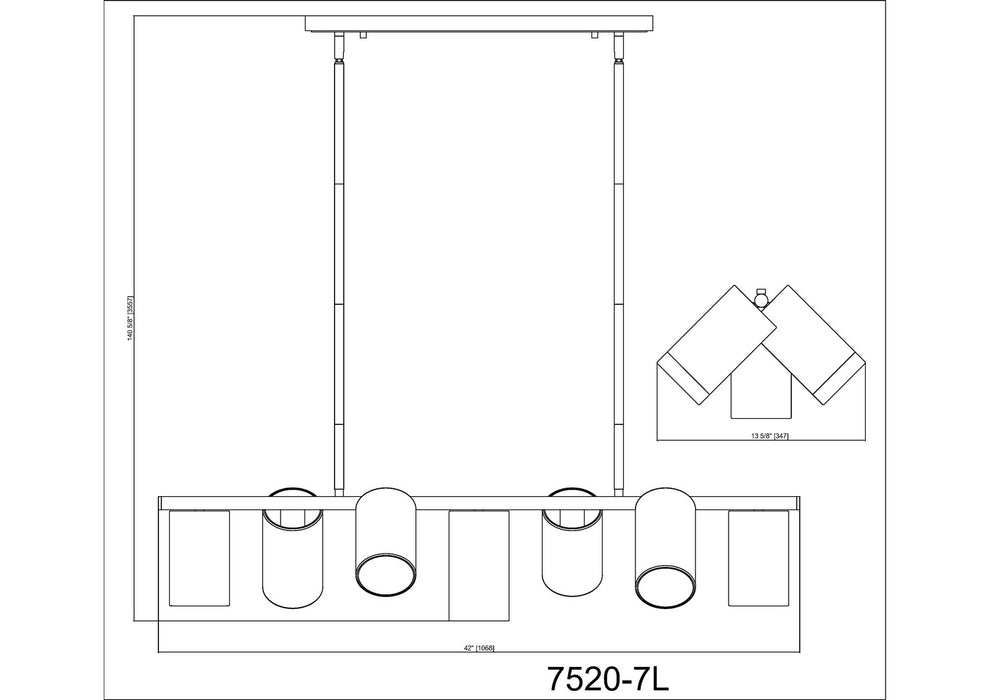 Z-Lite - 7520-7L-MB - Seven Light Linear Chandelier - Lumina - Matte Black