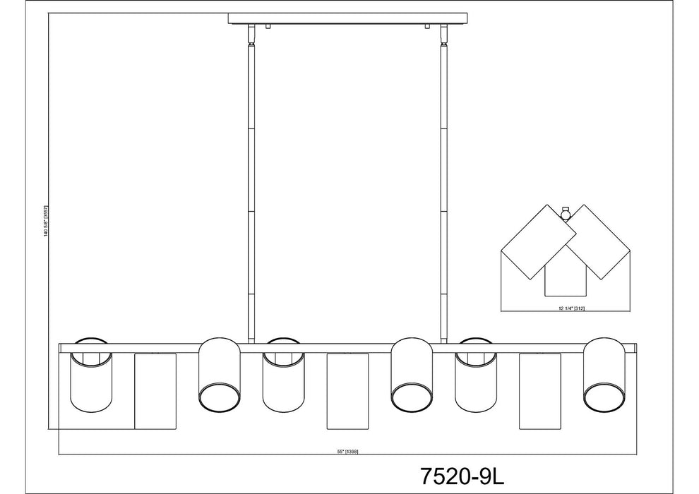 Z-Lite - 7520-9L-MGLD - Nine Light Linear Chandelier - Lumina - Modern Gold
