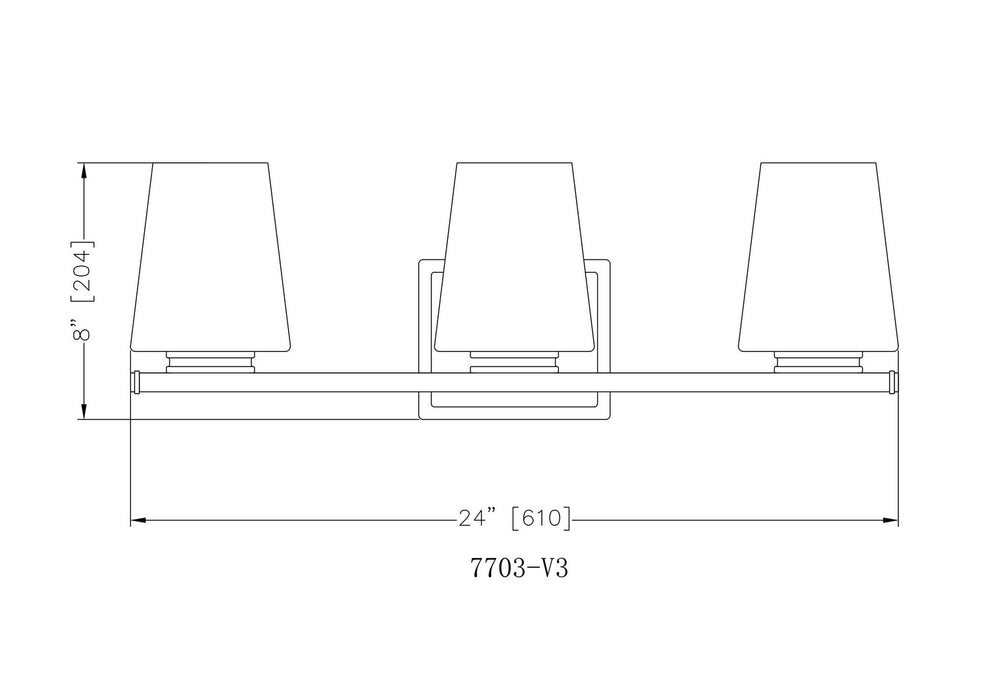 Z-Lite - 7703-3V-BN - Three Light Vanity - Nextra - Brushed Nickel