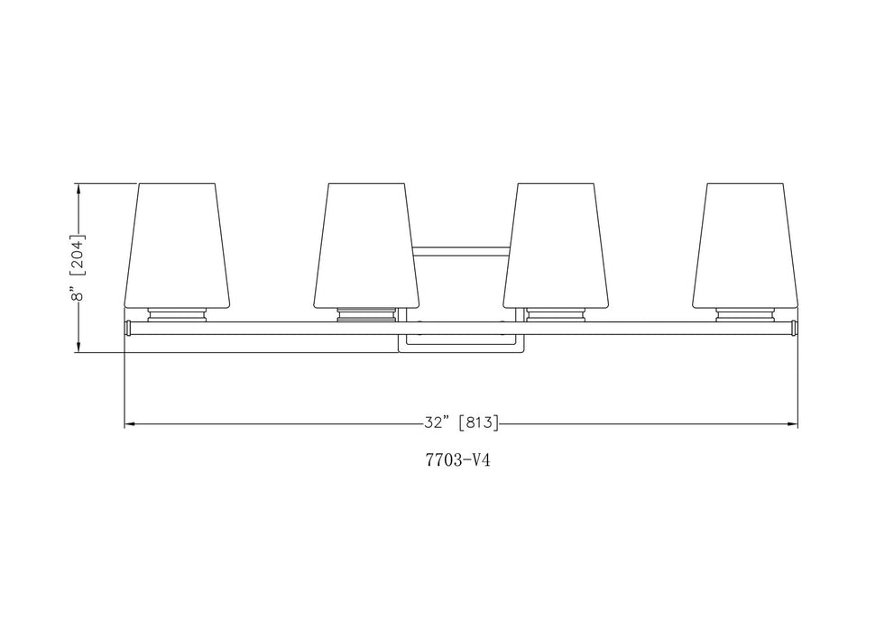 Z-Lite - 7703-4V-BN - Four Light Vanity - Nextra - Brushed Nickel