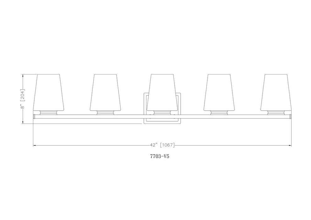 Z-Lite - 7703-5V-MGLD - Five Light Vanity - Nextra - Modern Gold