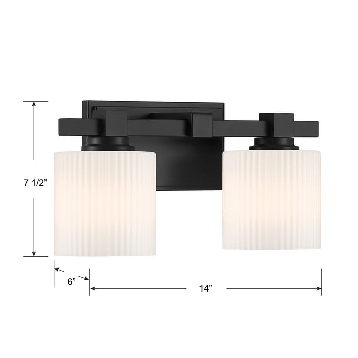 Millennium - 23102-MB - Two Light Vanity - Abelson - Matte Black