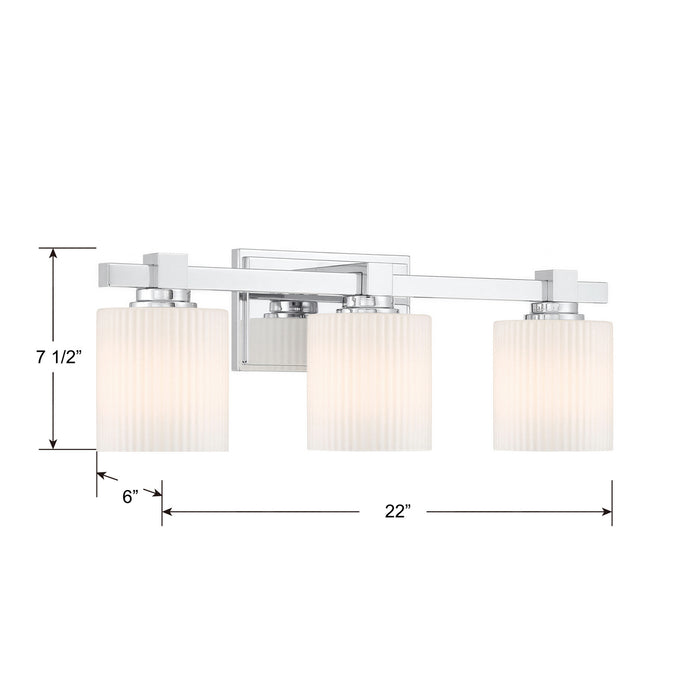 Millennium - 23103-CH - Three Light Vanity - Abelson - Chrome