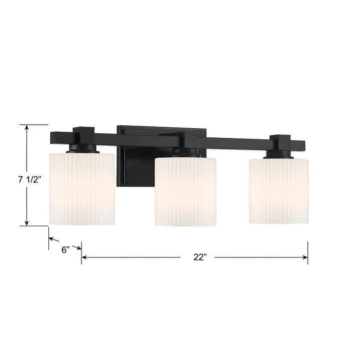 Millennium - 23103-MB - Three Light Vanity - Abelson - Matte Black