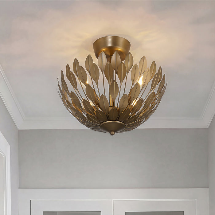 Millennium - 28304-PAB - Four Light Semi-Flush Mount - Merylmint - Painted Aged Brass