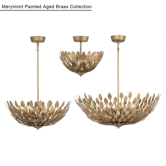 Millennium - 28304-PAB - Four Light Semi-Flush Mount - Merylmint - Painted Aged Brass