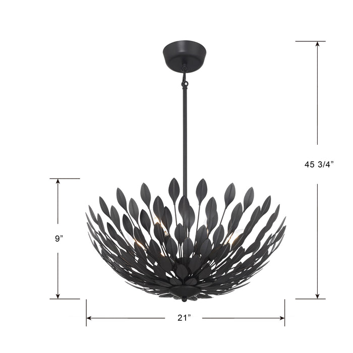 Millennium - 28306-MB - Six Light Pendant - Merylmint - Matte Black