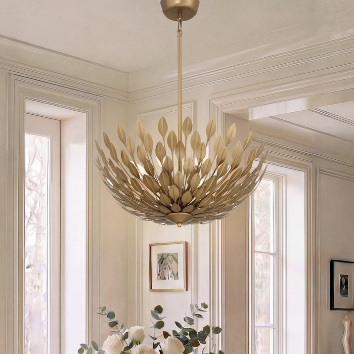 Millennium - 28306-PAB - Six Light Pendant - Merylmint - Painted Aged Brass