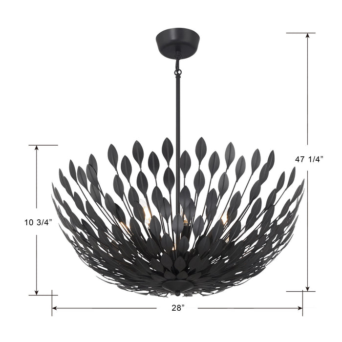 Millennium - 28308-MB - Eight Light Pendant - Merylmint - Matte Black