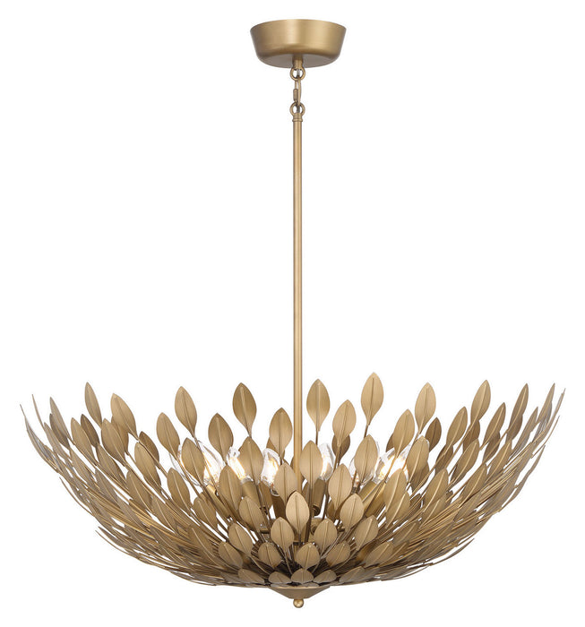 Millennium - 28308-PAB - Eight Light Pendant - Merylmint - Painted Aged Brass