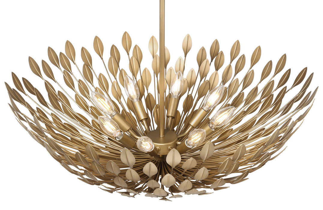 Millennium - 28308-PAB - Eight Light Pendant - Merylmint - Painted Aged Brass