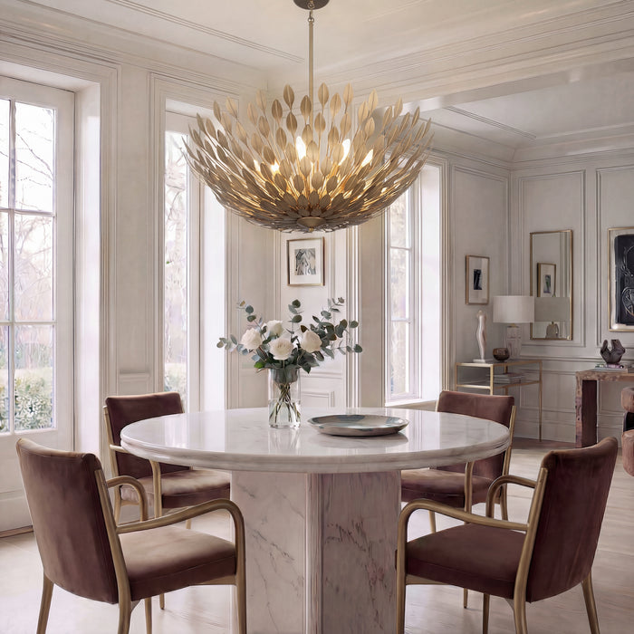 Millennium - 28308-PAB - Eight Light Pendant - Merylmint - Painted Aged Brass