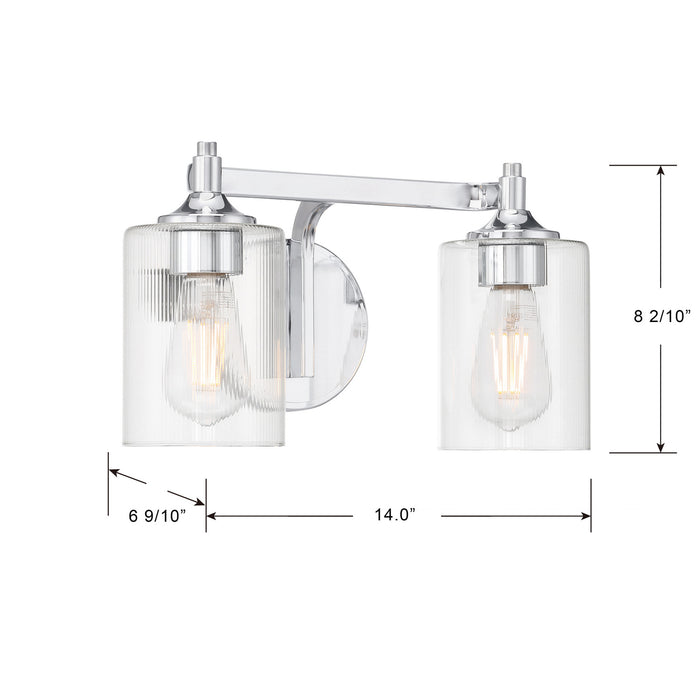 Millennium - 28702-CH - Two Light Vanity - Ryehouse - Chrome