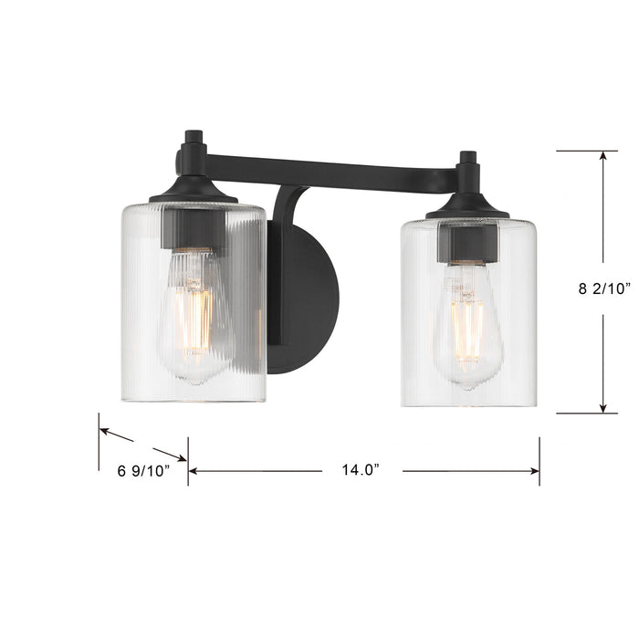 Millennium - 28702-MB - Two Light Vanity - Ryehouse - Matte Black