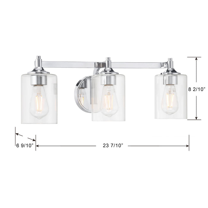 Millennium - 28703-CH - Three Light Vanity - Ryehouse - Chrome