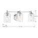 Millennium - 28703-CH - Three Light Vanity - Ryehouse - Chrome