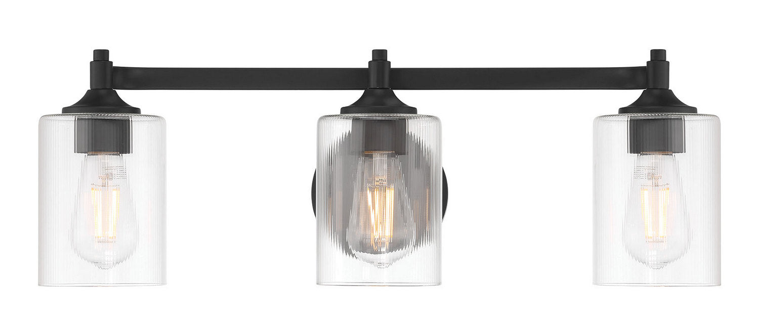 Millennium - 28703-MB - Three Light Vanity - Ryehouse - Matte Black