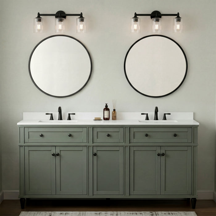 Millennium - 28703-MB - Three Light Vanity - Ryehouse - Matte Black
