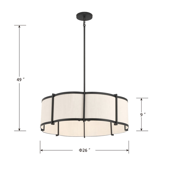 Millennium - 28804-MB - Four Light Pendant - Marlbeck - Matte Black