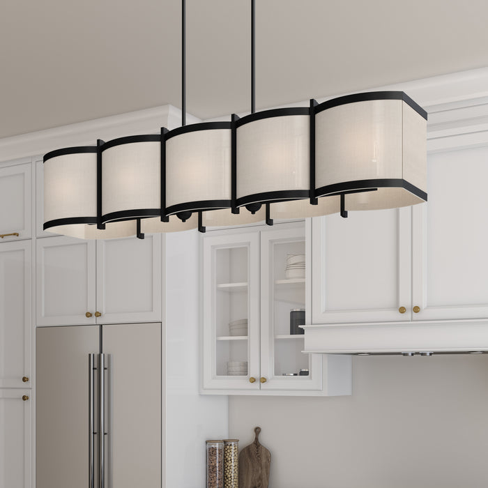 Millennium - 28805-MB - Five Light Linear Chandelier - Marlbeck - Matte Black