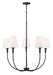 Millennium - 28905-MB - Five Light Chandelier - Mairbourne - Matte Black